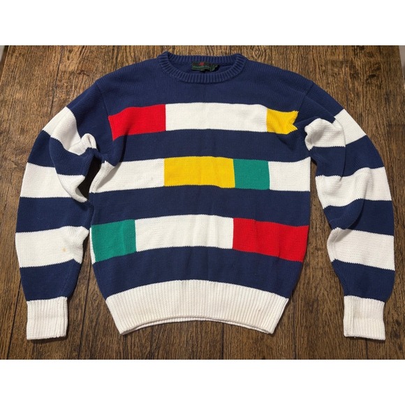 Vintage 80s Abercrombie & fitch colorblock colorful sweater M